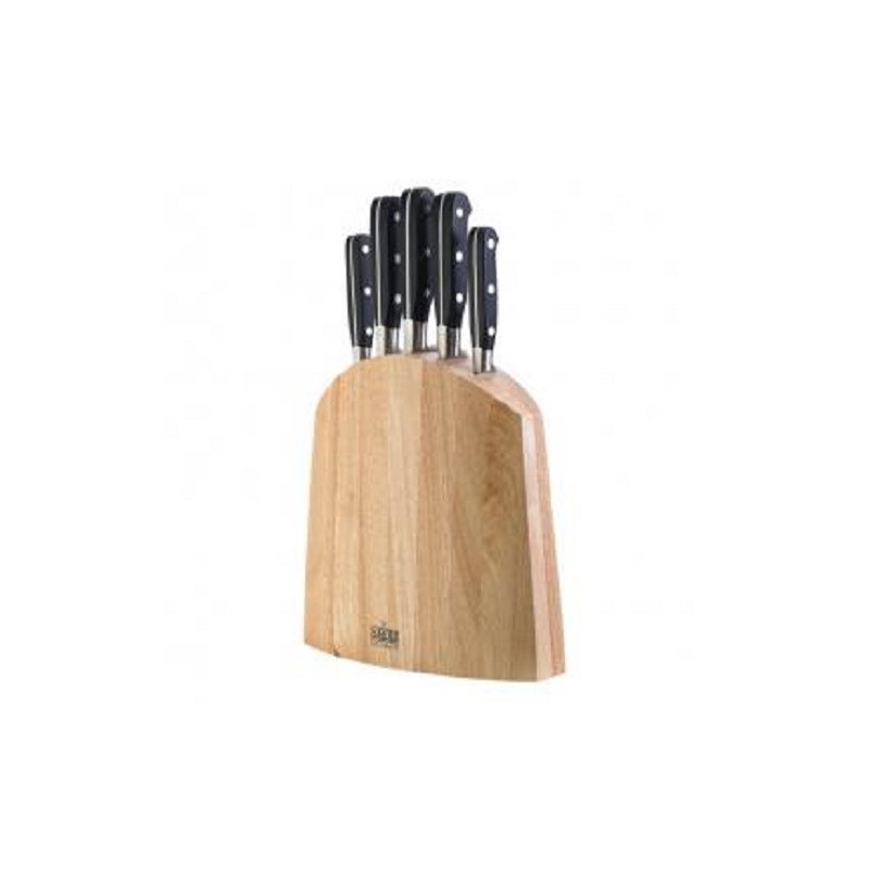 Bloc bois cinq couteaux inox
