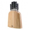 Bloc bois cinq couteaux inox