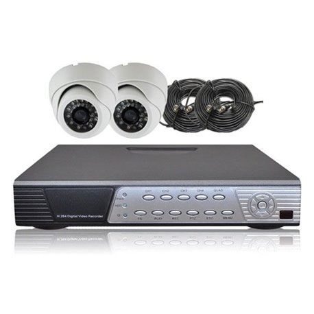 Kit vidéoprotection filaire 2 caméras 700 lignes + DVR 500 Go
